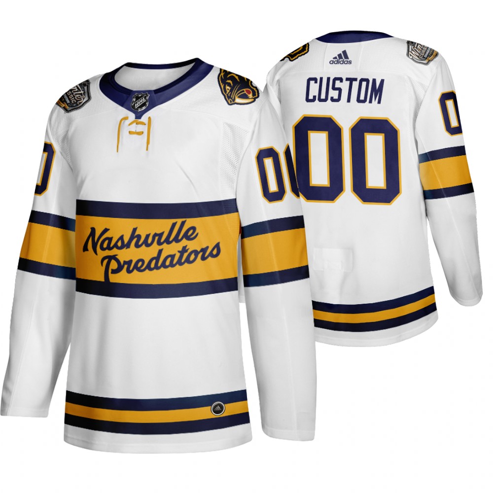 Adidas Predators Custom Men White 2020 Winter Classic Retro Authentic NHL Jersey->customized nhl jersey->Custom Jersey